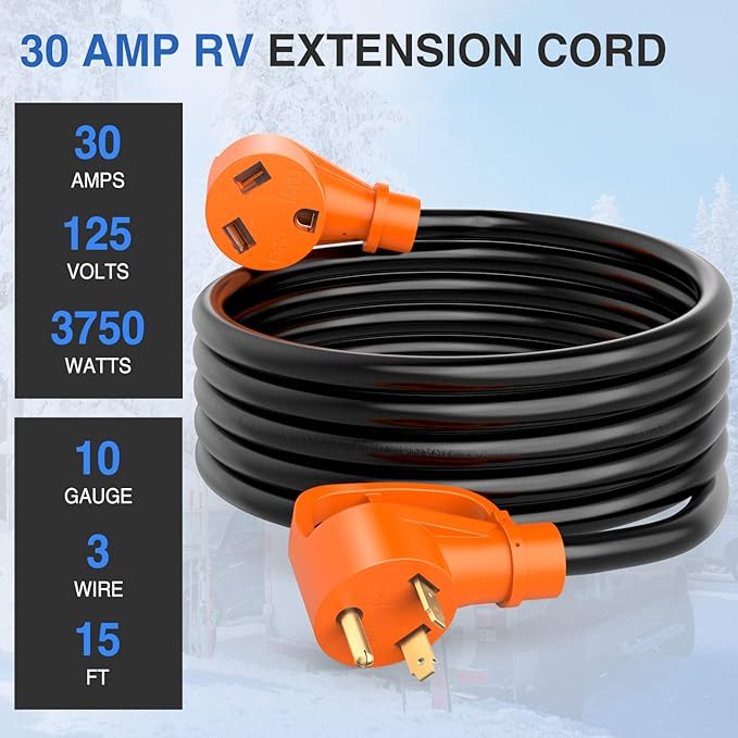 15 f, 30 amp Extension Cord Davy Lake Campground & Resort