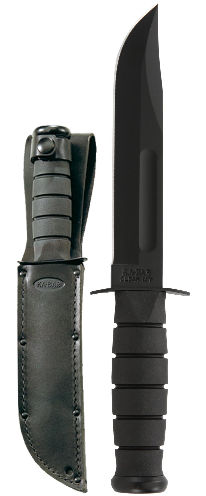 Ka-Bar Fighting Fixed Blade Knife, 1095 Cro-Van, Leather Sheath