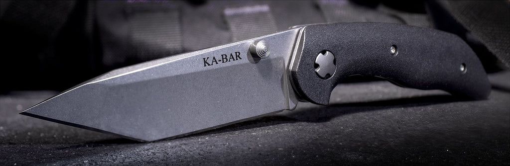 KA-BAR Jarosz 7506 Folding Knife 3.5" AUS-8 Stonewashed Tanto Blade, Glass-Filled Nylon Handles, Liner Lock