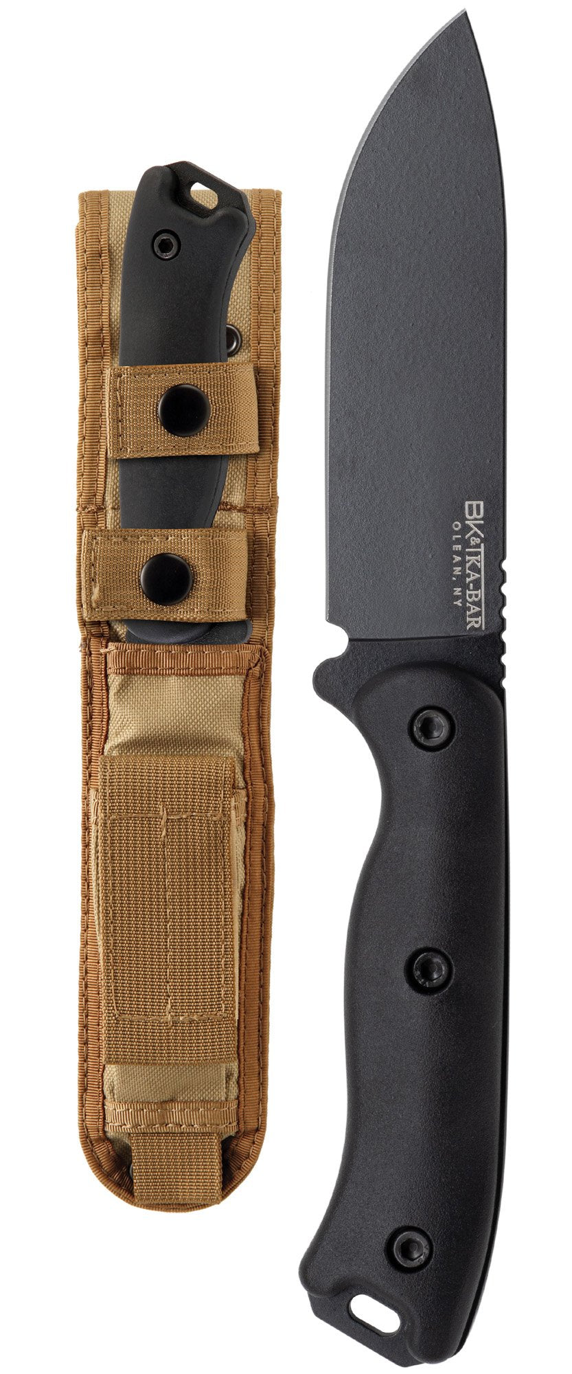 Ka-Bar Becker Short Fixed Blade Knife, 1095 Cro-Van, Polyester Sheath