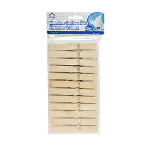 Wooden JUMBO Clothes Pins - 12 Pack