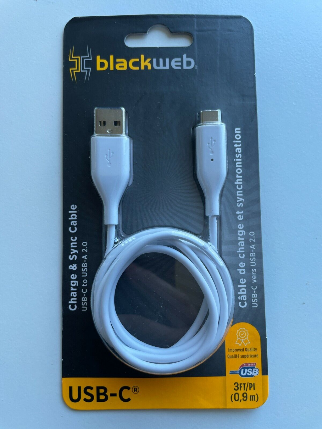 Blackweb 3ft USB-C to USB-A 2.0 Charge & Sync Cable